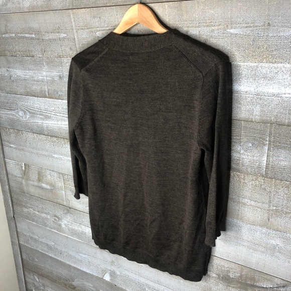 Calvin Klein wool brown open front drape cardigan sweater - Picture 4 of 4